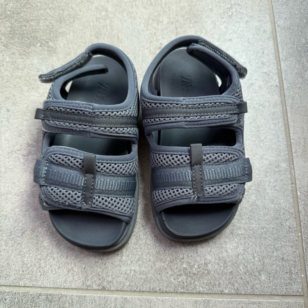 Zara Toddler Gray Velcro Strap Sandals